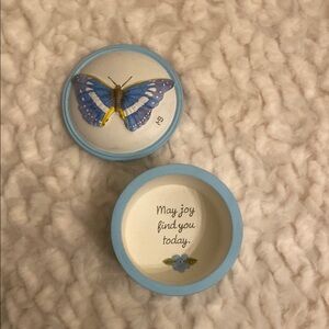Blue Butterfly Trinket Box